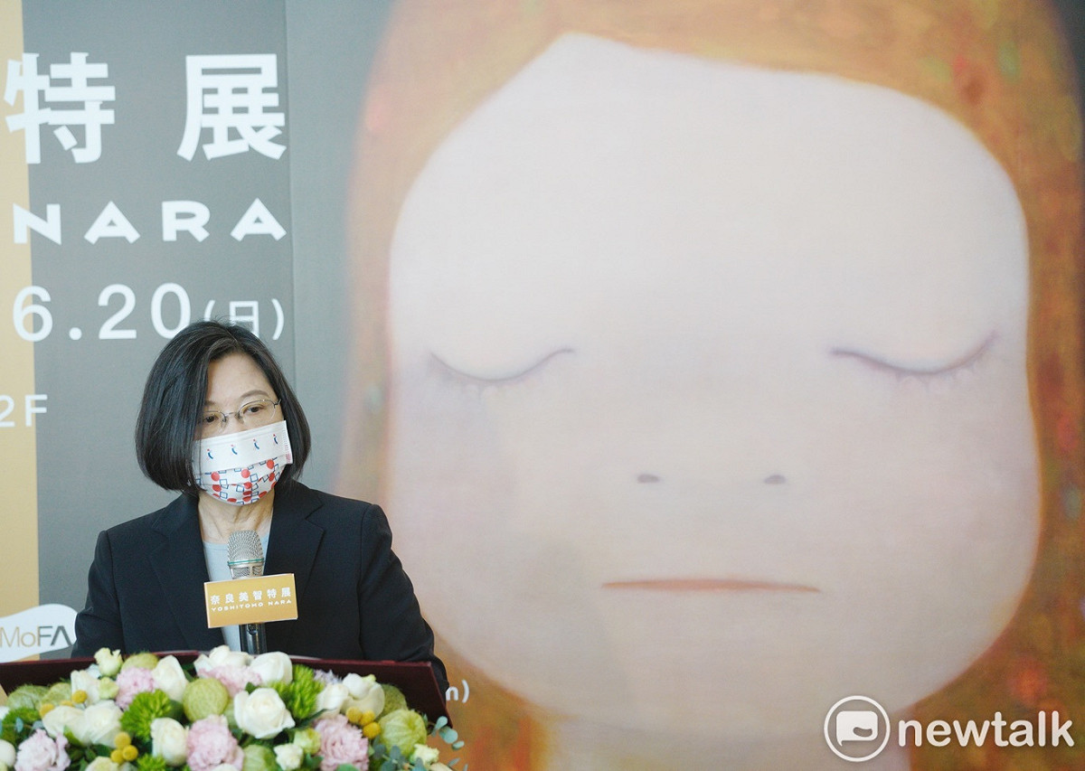 總統蔡英文出席奈良美智特展開幕典禮。 圖：張良一/攝