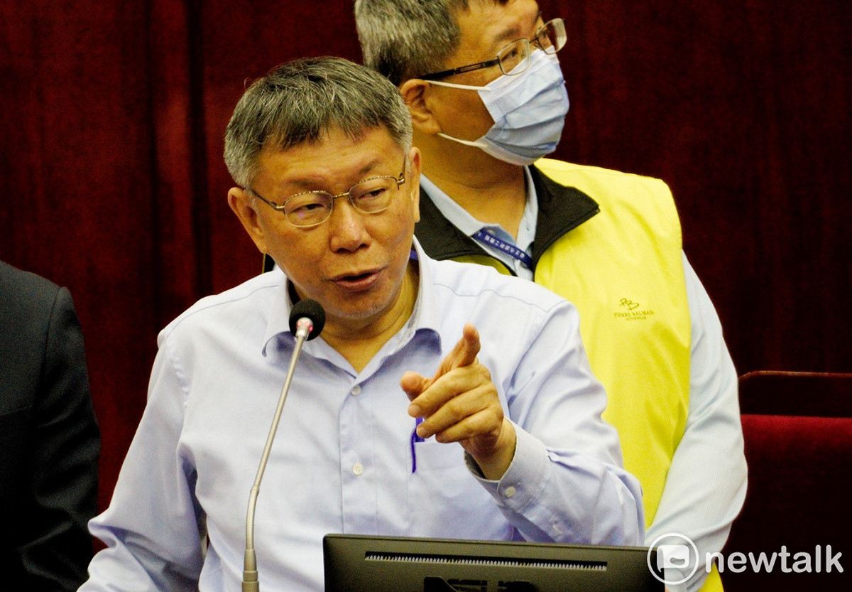 台北市長柯文哲在台北市議會備詢。 圖：張良一 / 攝