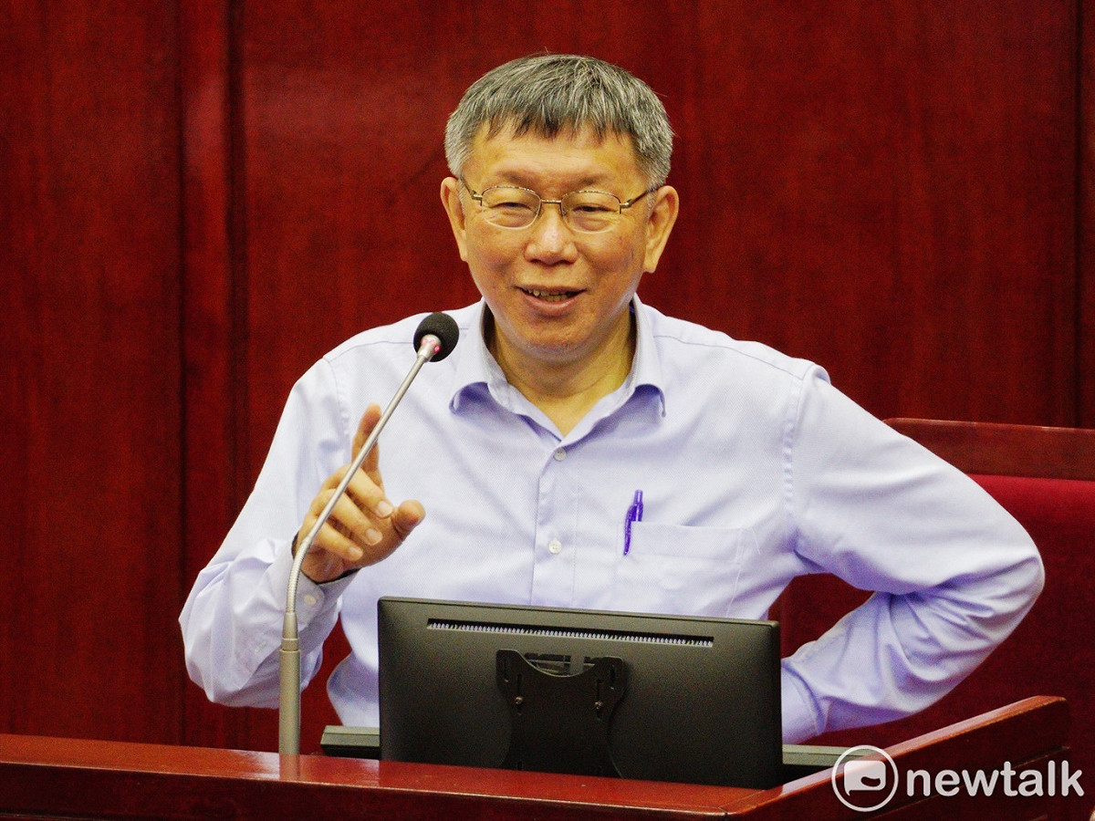 台北市長柯文哲在台北市議會備詢。 圖：張良一 / 攝（資料照）