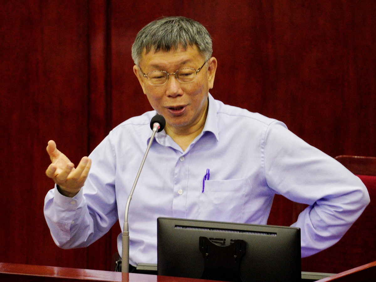台北市長柯文哲在台北市議會備詢。 圖：張良一 / 攝（資料照）
