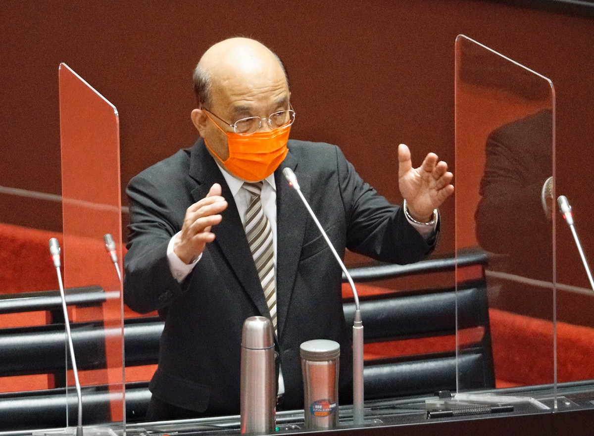 行政院長蘇貞昌在立院備詢。 圖：張良一/攝