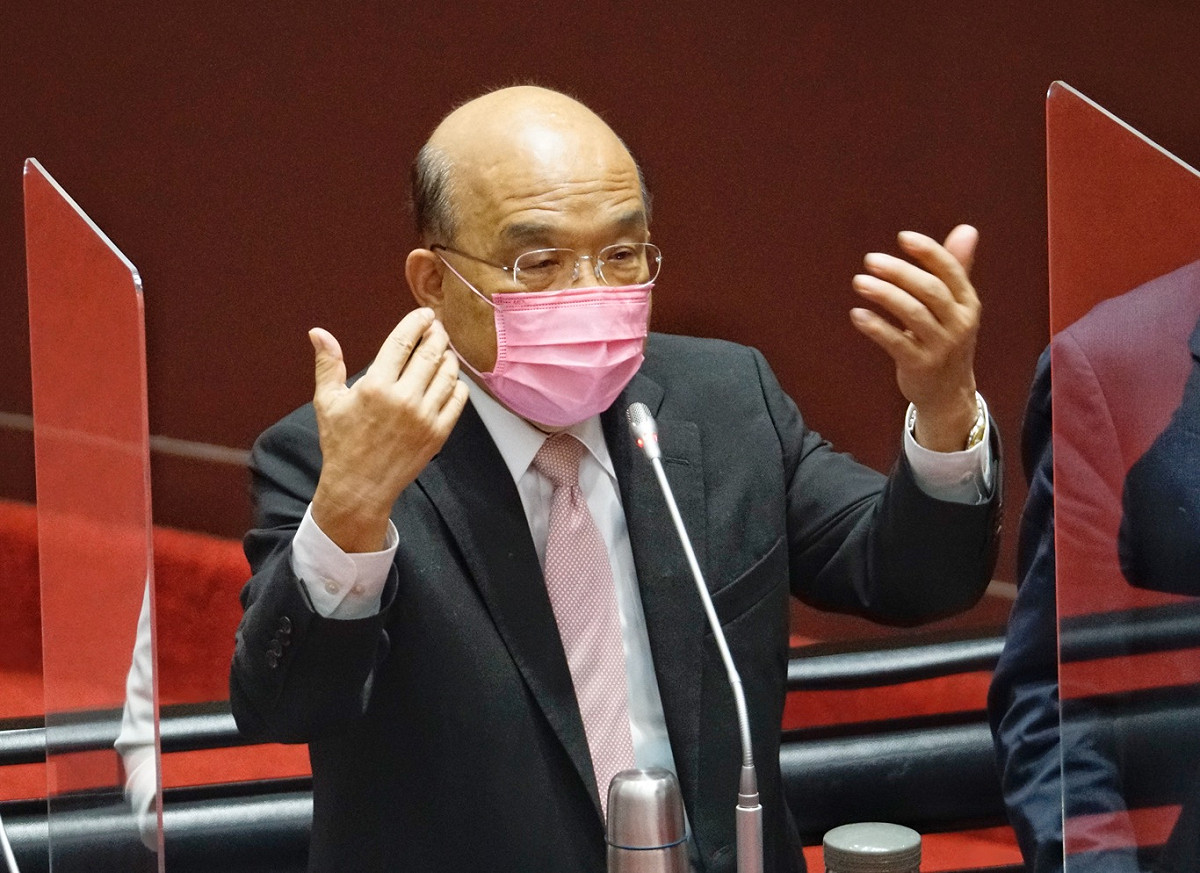 行政院長蘇貞昌在立院院會備詢。 圖：張良一/攝
