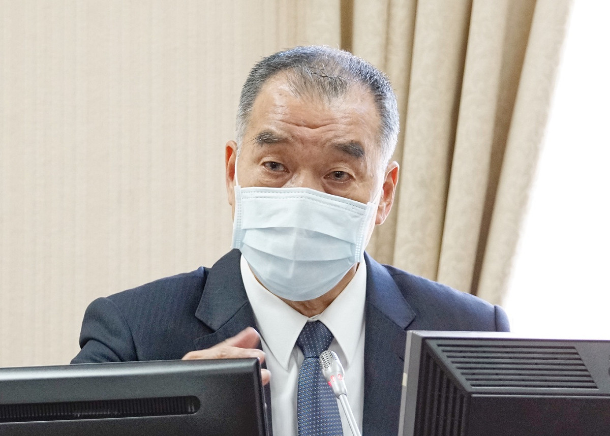 國防部長邱國正在立法院外交及國防委員會備詢。 圖：張良一/攝