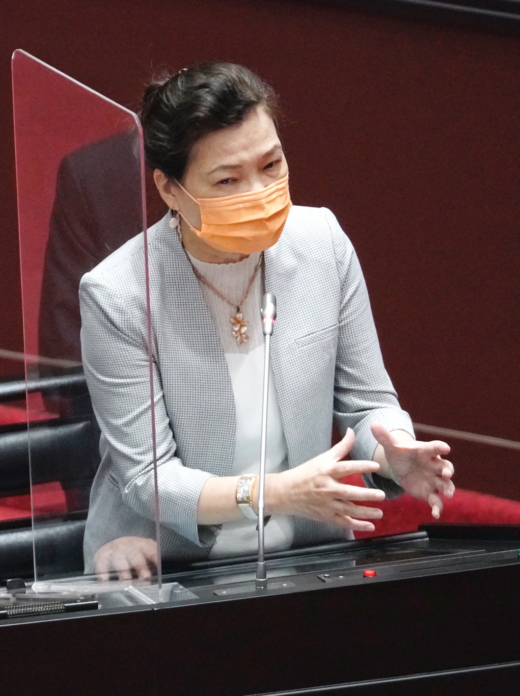 經濟部長王美花在立院院會備詢。 圖：張良一/攝