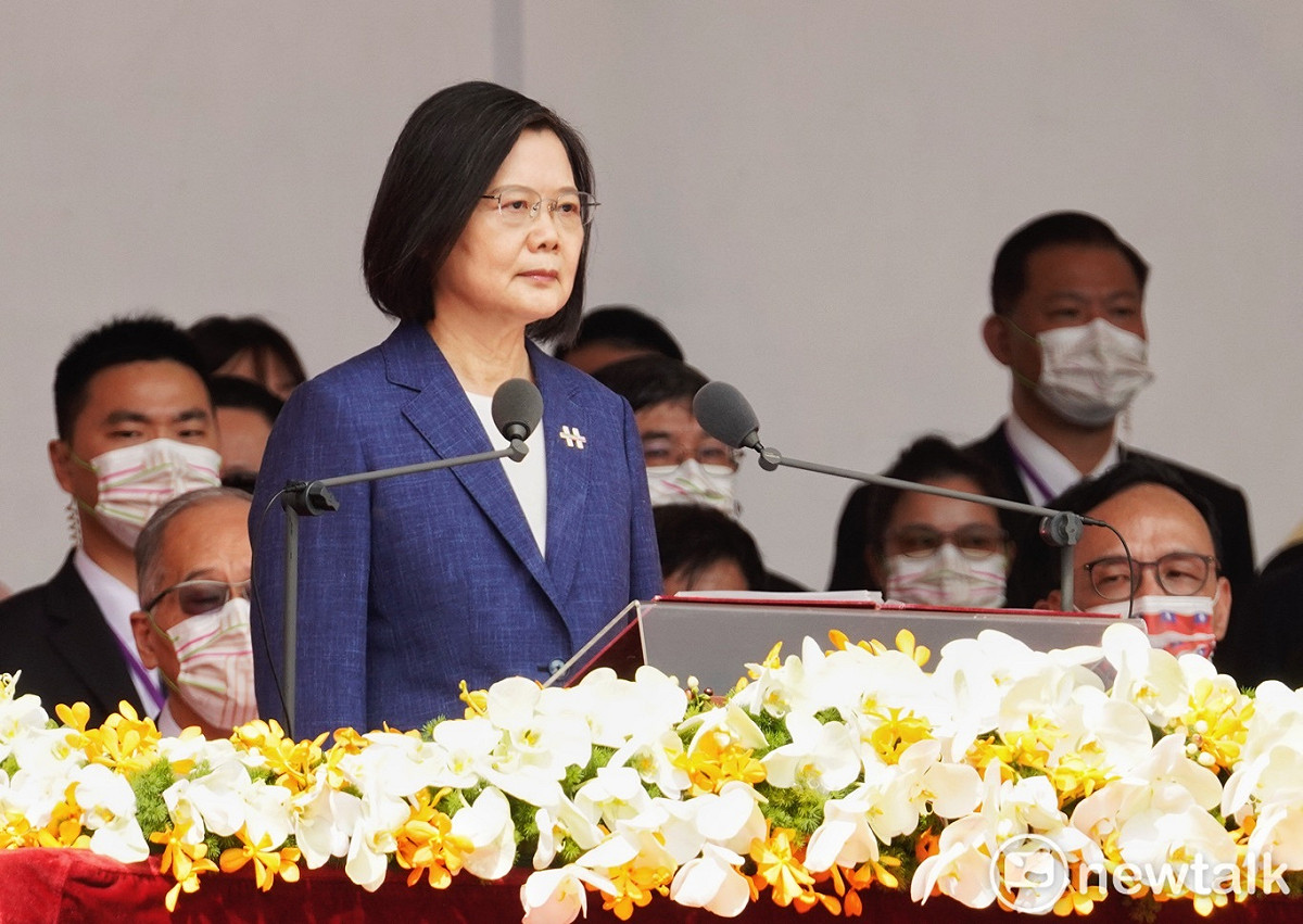 總統蔡英文出席國慶大會。 圖：張良一/攝