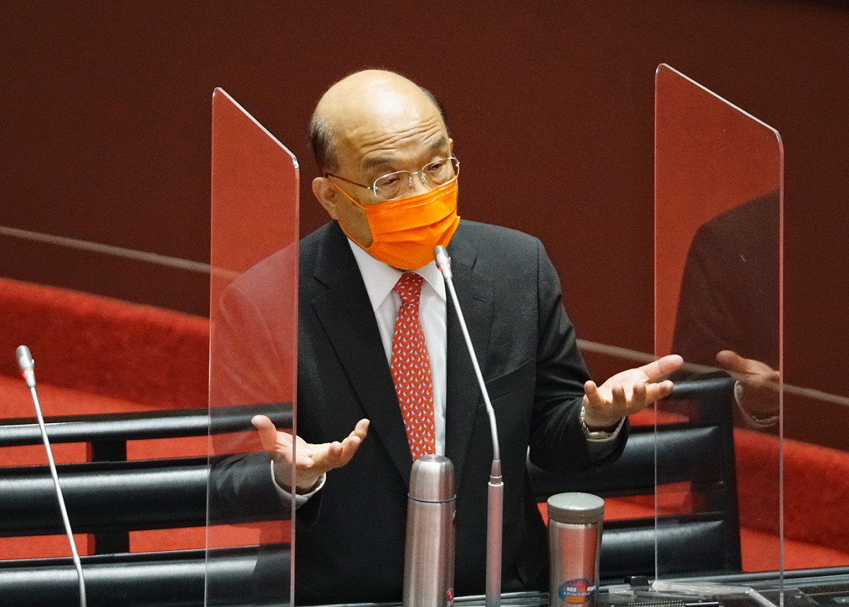 行政院長蘇貞昌在立院院會備詢。 圖：張良一/攝