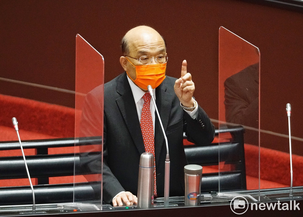 行政院長蘇貞昌在立院院會備詢。 圖：張良一/攝