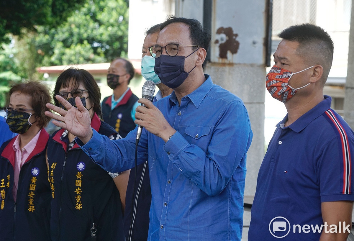 國民黨主席朱立倫到台中沙鹿參加罷免陳柏惟客廳會。 圖：張良一/攝