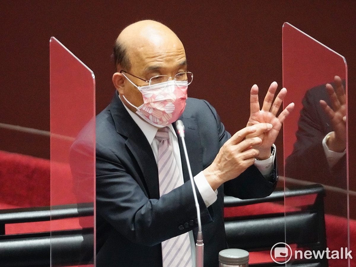 行政院長蘇貞昌在立院院會備詢。 圖：張良一/攝