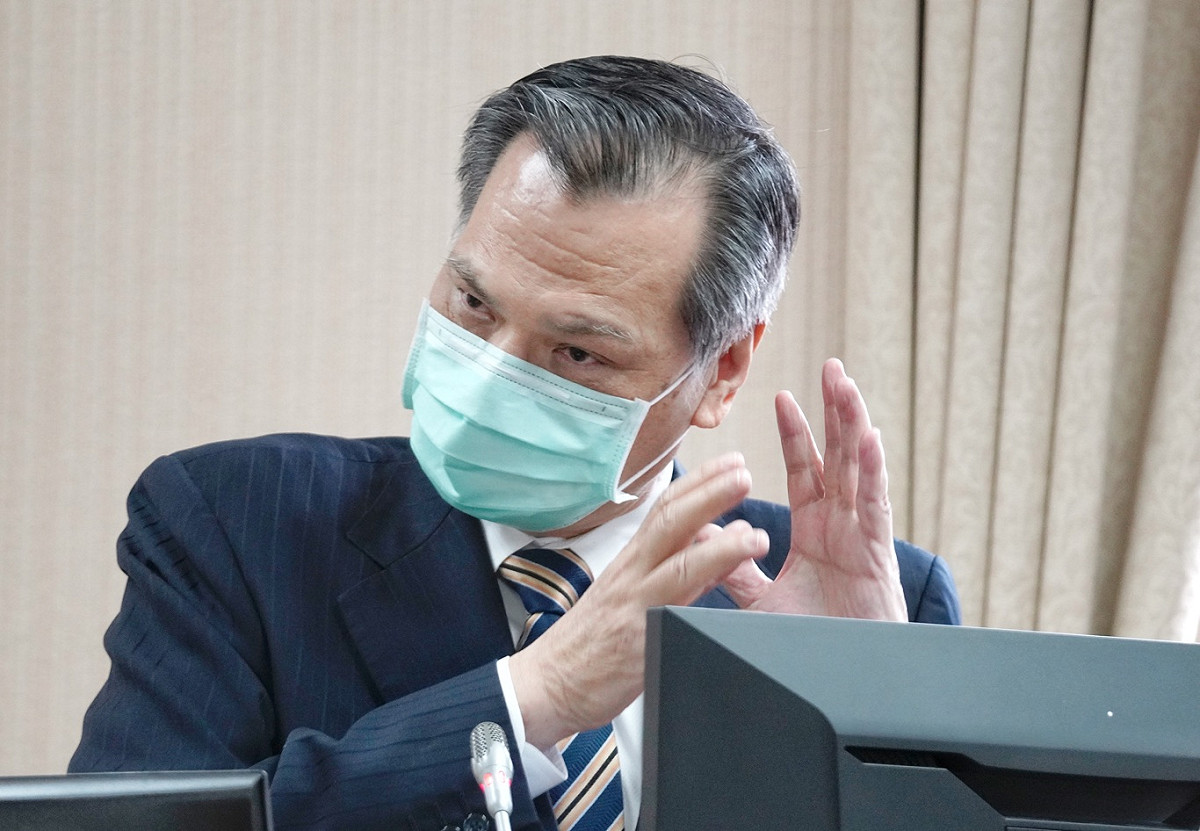 國安局長陳明通在外交及國防委員會備詢。 圖：張良一/攝