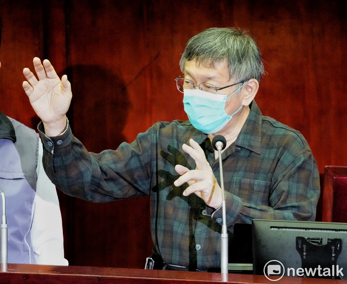 台北市長柯文哲在台北市議會備詢。 圖：張良一 / 攝（資料照）