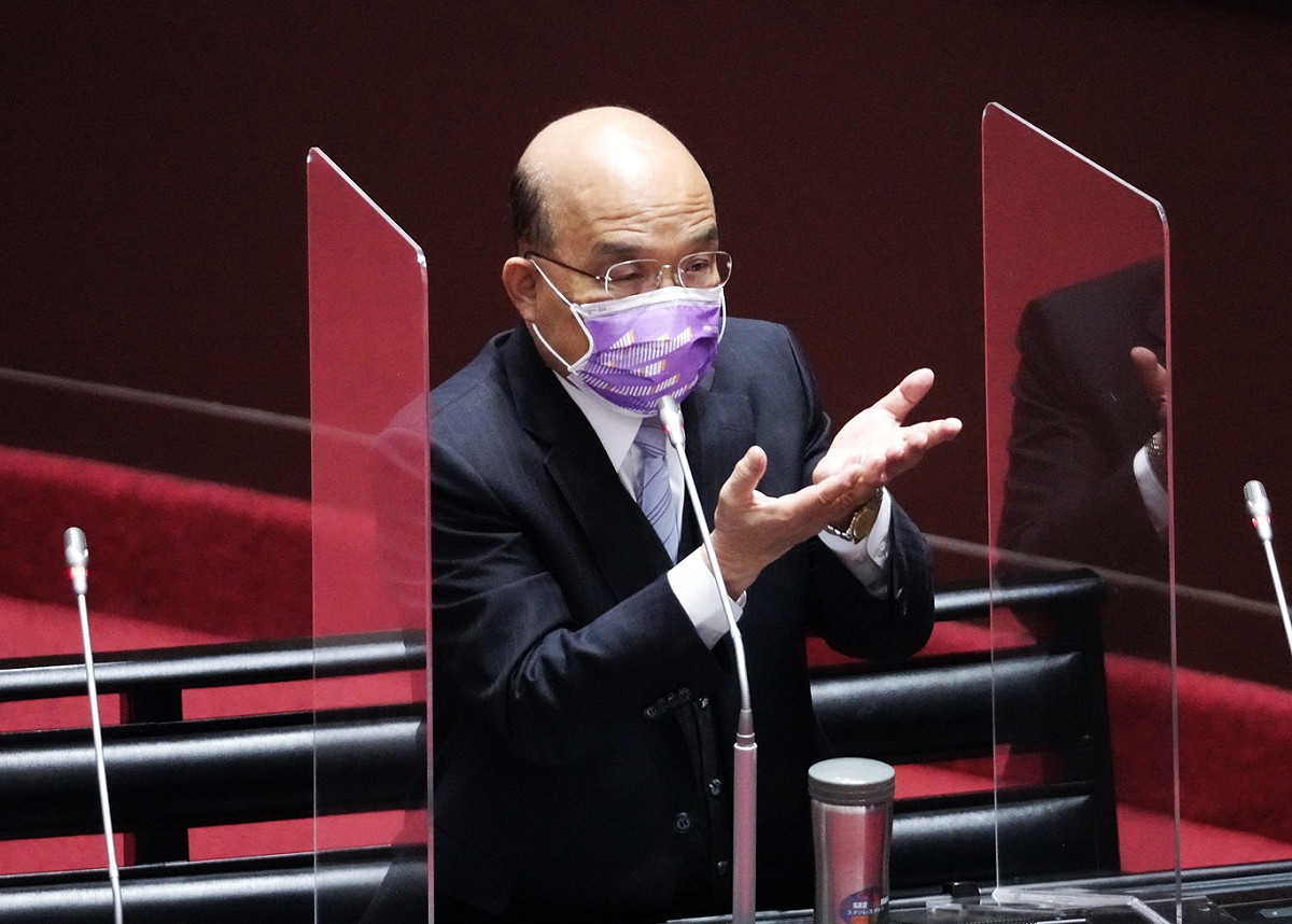 行政院長蘇貞昌在立院院會備詢。 圖：張良一/攝