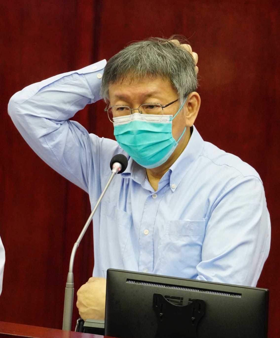 台北市長柯文哲在台北市議會備詢。 圖：張良一 / 攝（資料照）