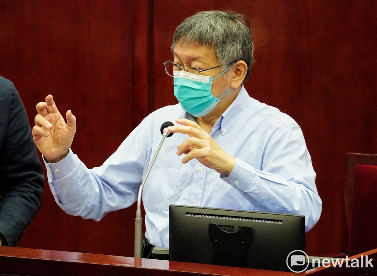 台北市長柯文哲在台北市議會備詢。 圖：張良一 / 攝（資料照）