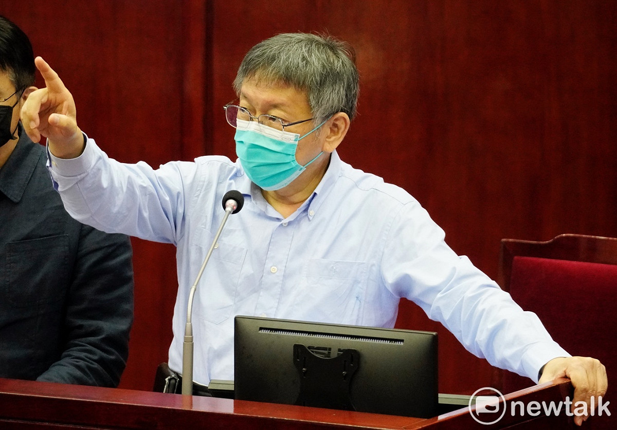 台北市長柯文哲在台北市議會備詢。 圖：張良一 / 攝（資料照）