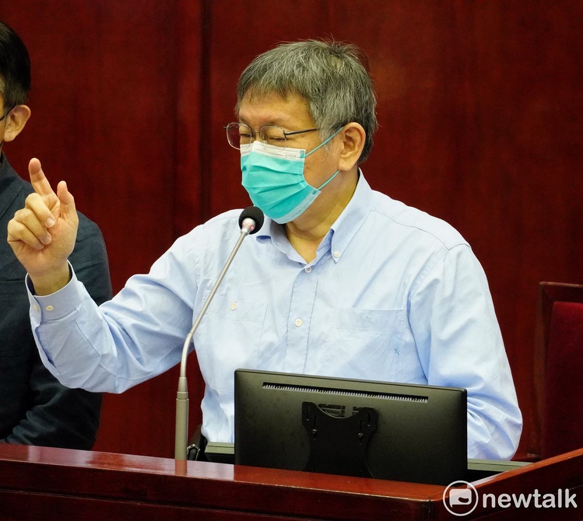 台北市長柯文哲在台北市議會備詢。 圖：張良一 / 攝（資料照）