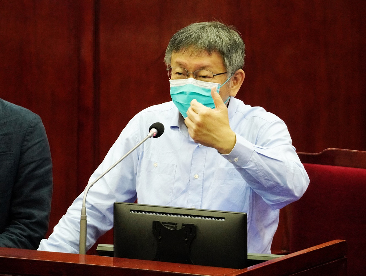 台北市長柯文哲在台北市議會備詢。 圖：張良一 / 攝（資料照）