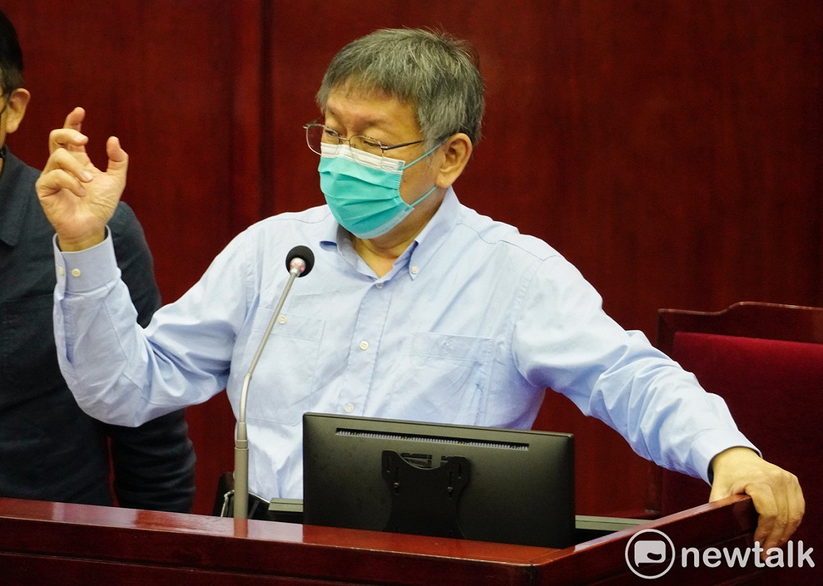 台北市長柯文哲在台北市議會備詢。 圖：張良一 / 攝（資料照）