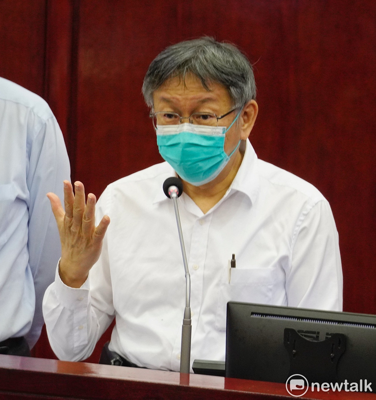 台北市長柯文哲在台北市議會備詢。 圖：張良一 / 攝（資料照）