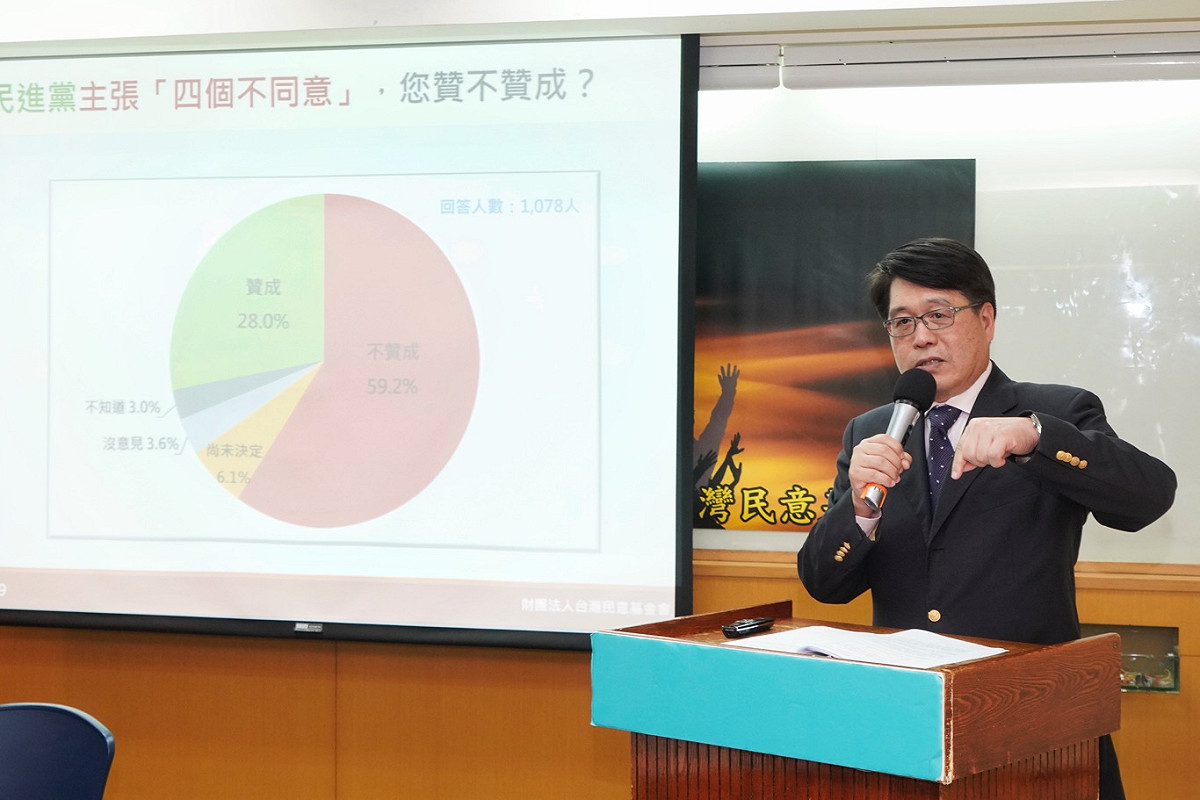 台灣民意基金會董事長游盈隆。 圖：張良一/攝（資料照）