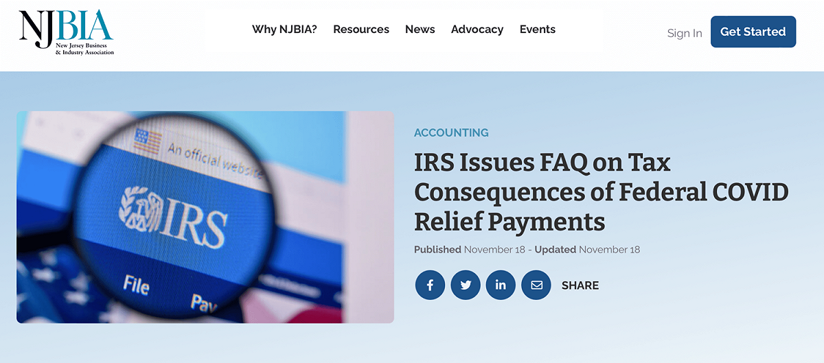 新澤西工商協會（ NJBIA ）。 圖：擷取自NJBIA官網