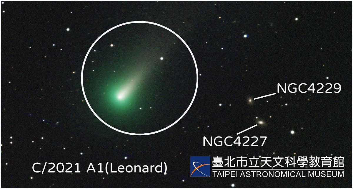 雷納德彗星（Leonard）。 圖：台北市天文科學教育館