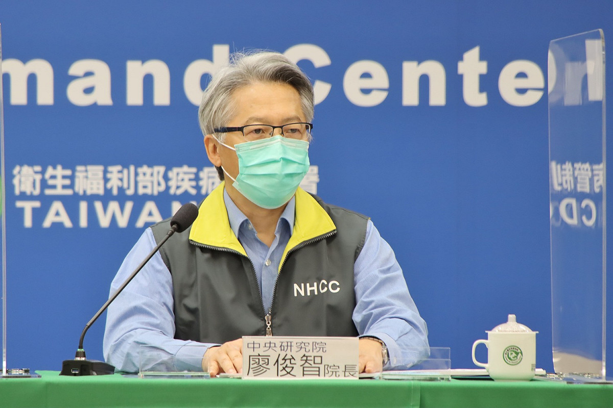 中研院長廖俊智。 圖：中央流行疫情指揮中心／提供