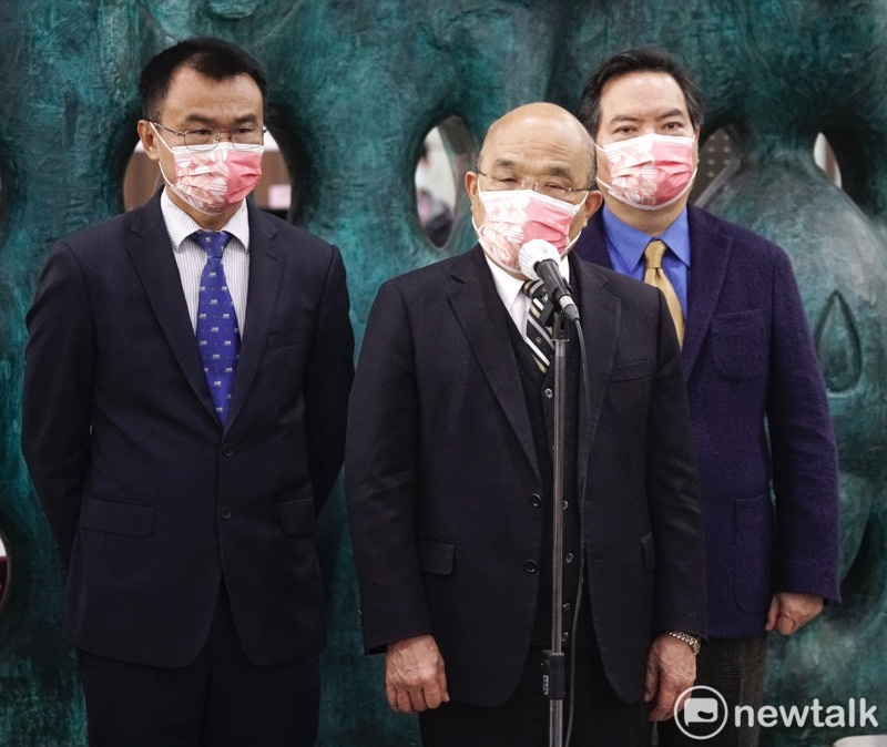 行政院長蘇貞昌今（9）天出席「邁向農業淨零排放策略大會」開幕活動前受訪。 圖：張良一/攝