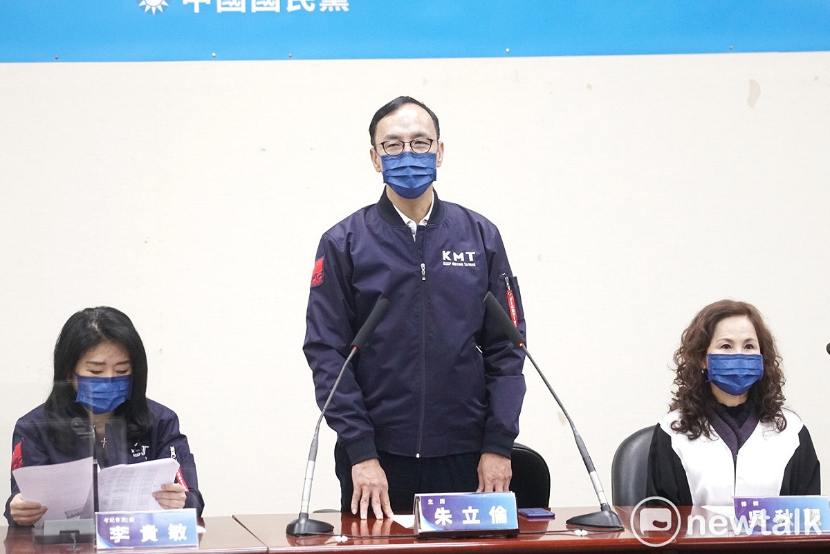 國民黨主席朱立倫出席2022中央律師團成立記者會。 圖：張良一/攝