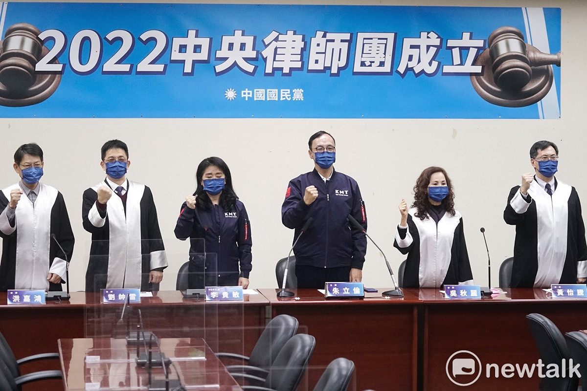 國民黨主席朱立倫出席2022中央律師團成立記者會。 圖：張良一/攝