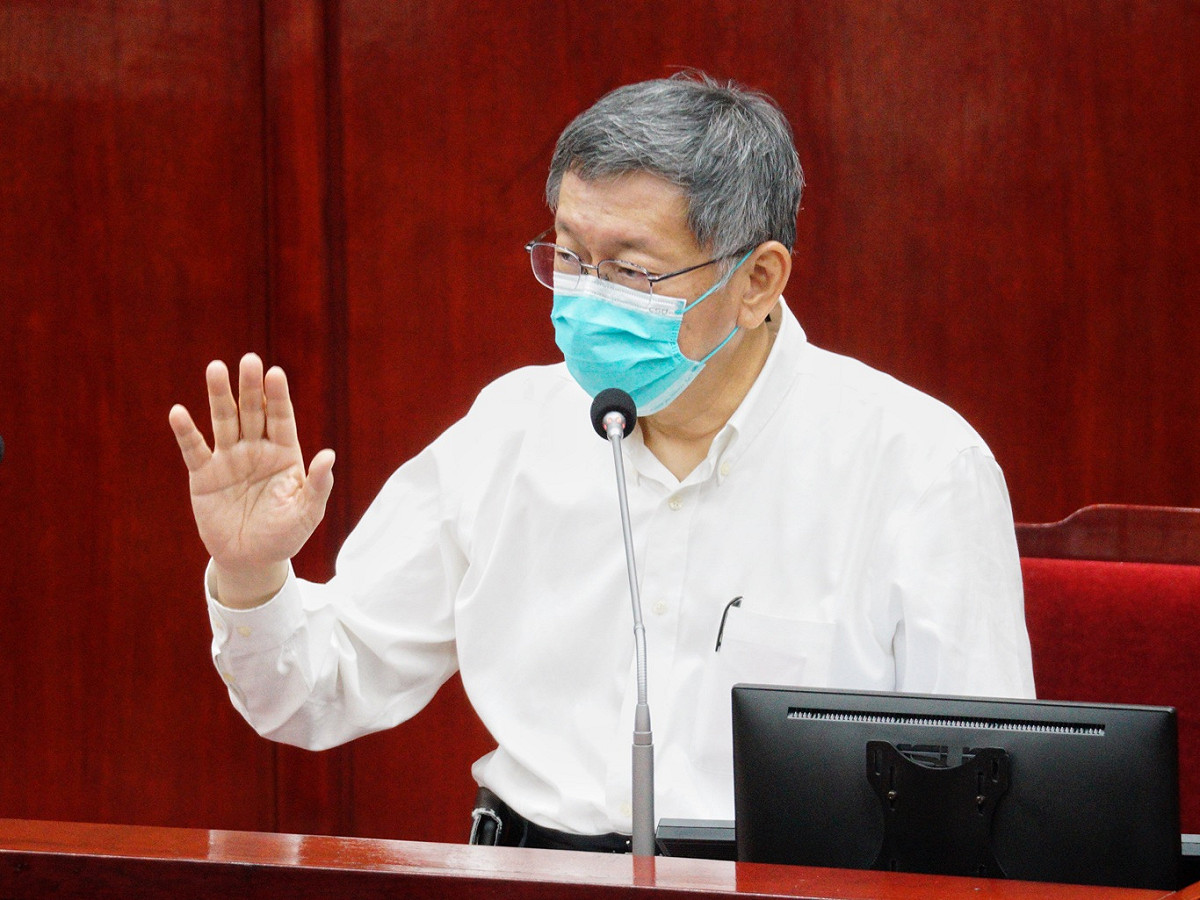 台北市長柯文哲在台北市議會備詢。 圖：張良一 / 攝（資料照）
