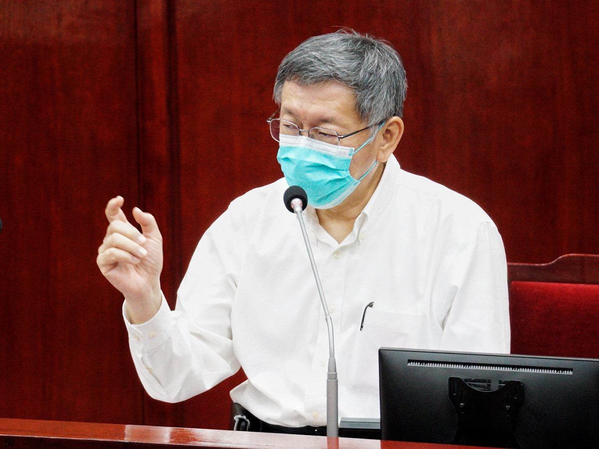 台北市長柯文哲在台北市議會備詢。 圖：張良一 / 攝（資料照）
