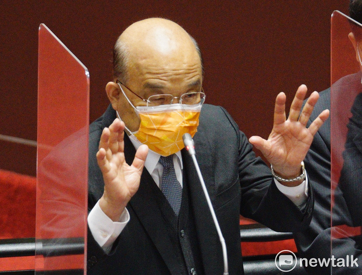 行政院長蘇貞昌在立院院會備詢。 圖：張良一/攝