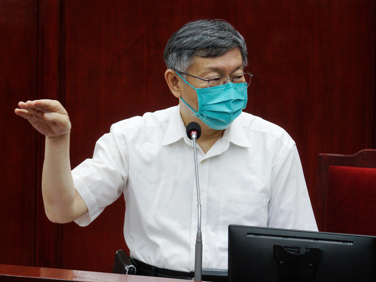 台北市長柯文哲在台北市議會備詢。 圖：張良一 / 攝（資料照）