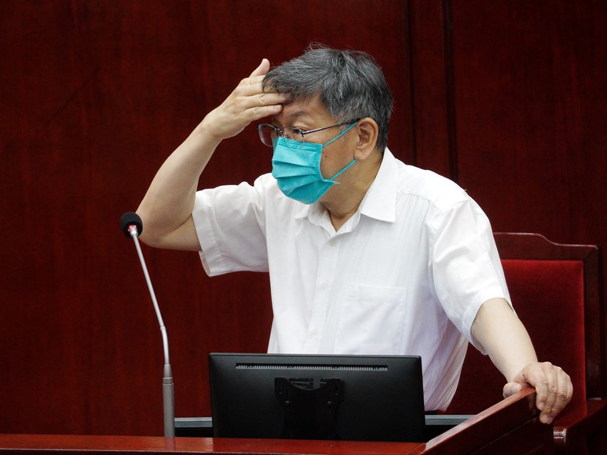 台北市長柯文哲在台北市議會備詢。 圖：張良一／攝（資料照）