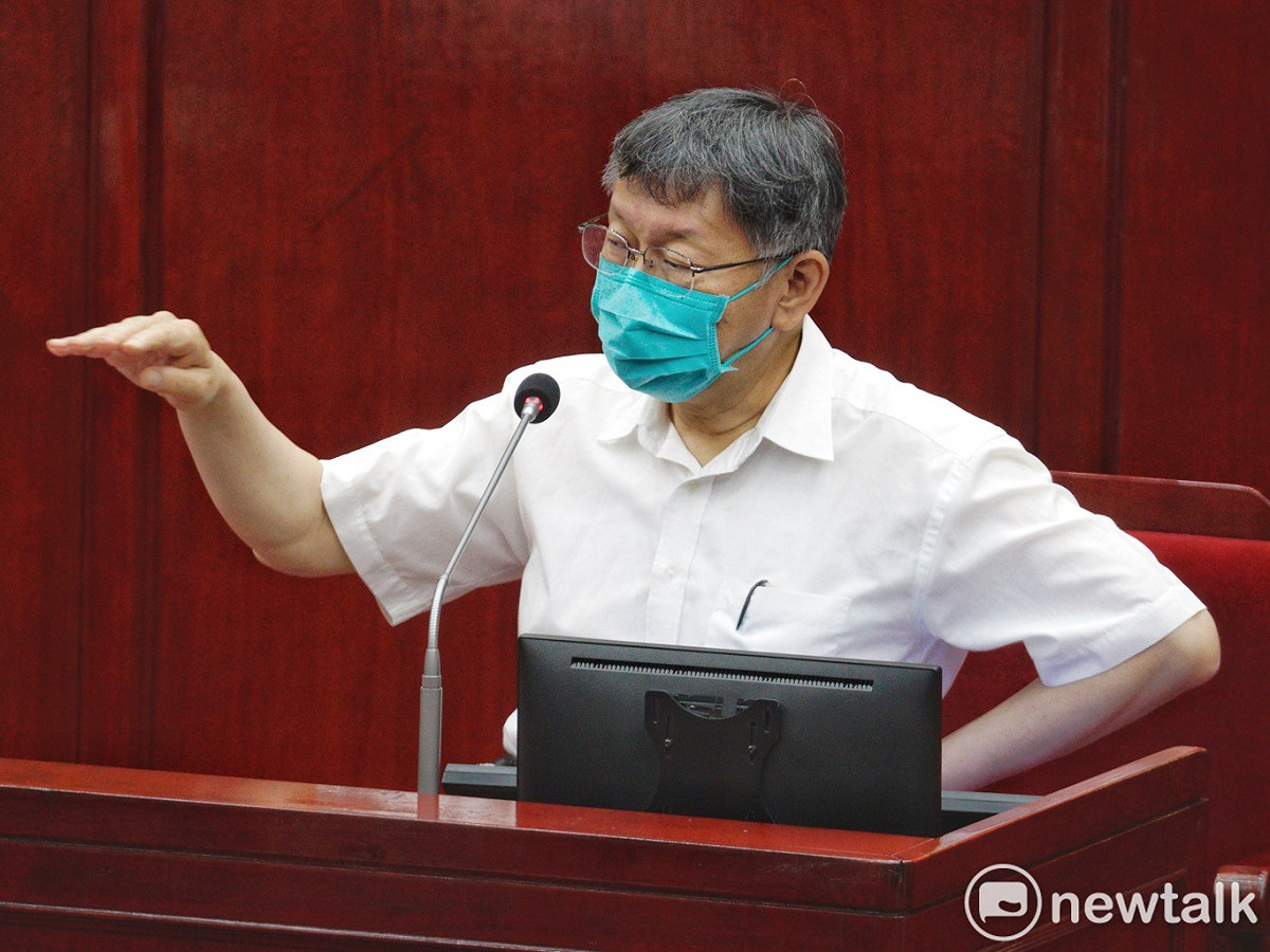 台北市長柯文哲在台北市議會備詢。 圖：張良一 / 攝（資料照）