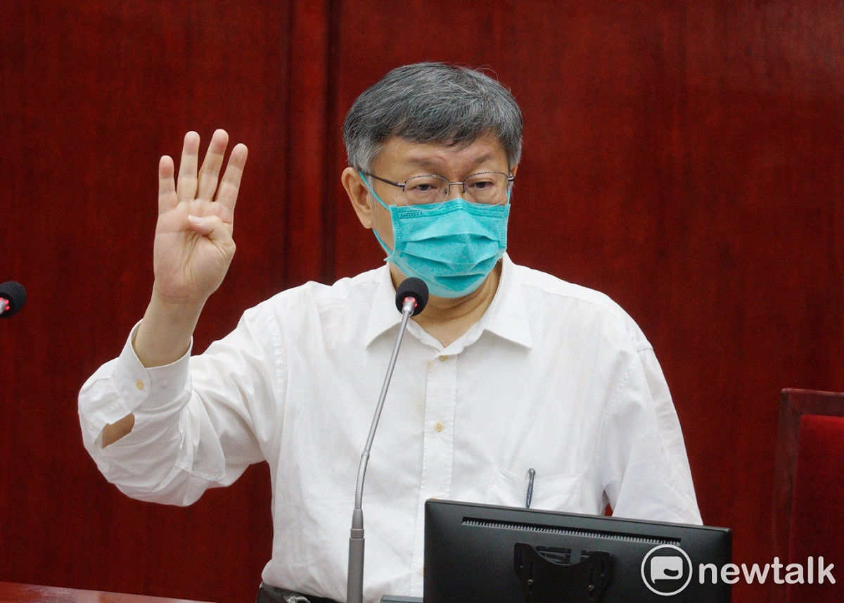 台北市長柯文哲在台北市議會備詢。 圖：張良一 / 攝（資料照）