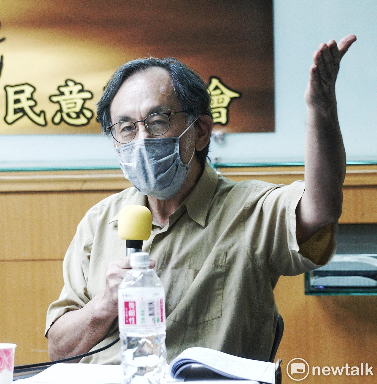 前立委林濁水出席台灣民意基金會記者會。 圖：張良一/攝