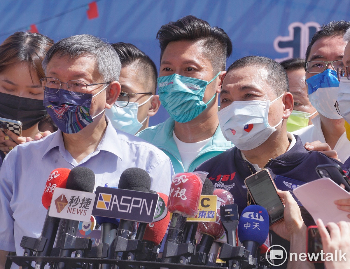 台北市長柯文哲、新北市長侯友宜主席「北北基桃眷遊嘉年華」活動。 圖：張良一/攝