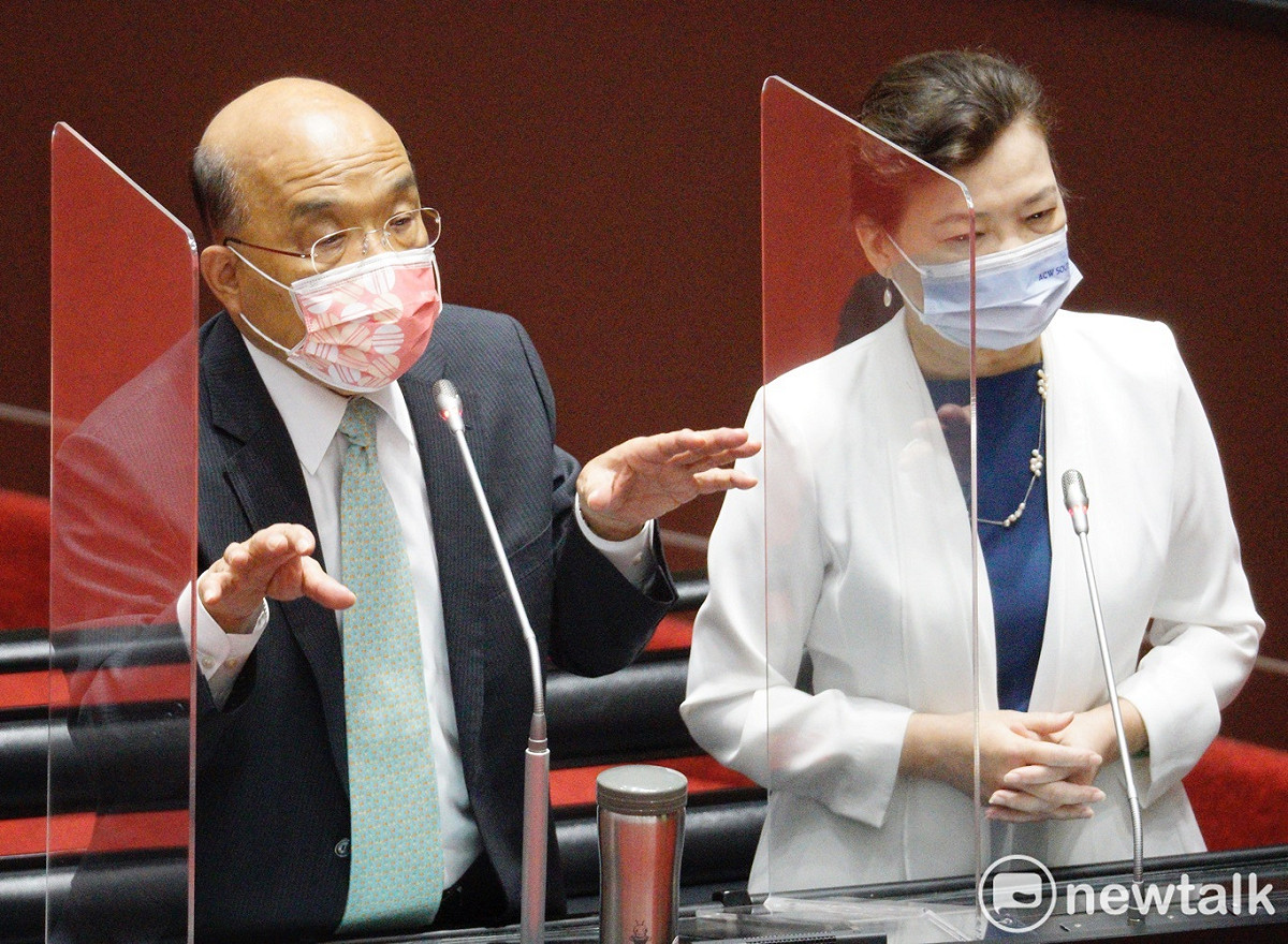 行政院長蘇貞昌、經濟部長王美花在立院院會備詢。 圖：張良一/攝（資料照）