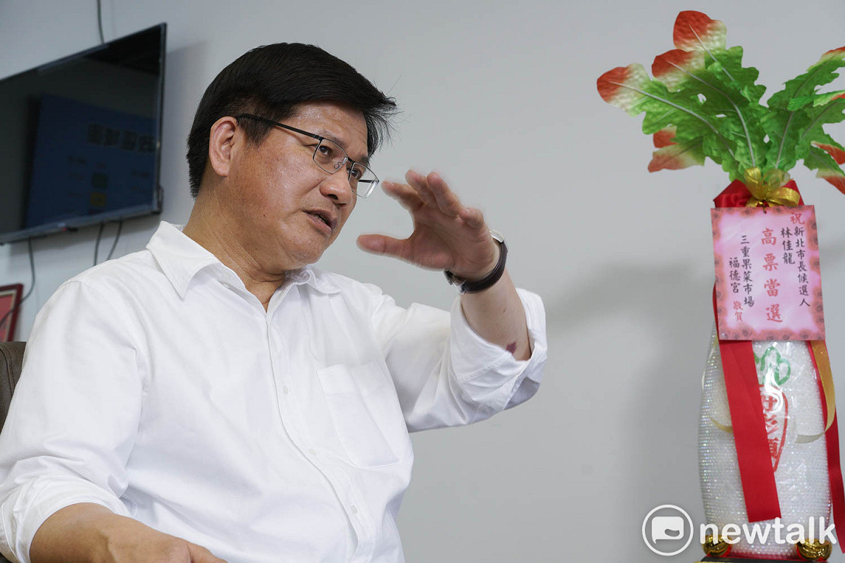 民進黨新北市長候選人林佳龍專訪。 圖：張良一/攝