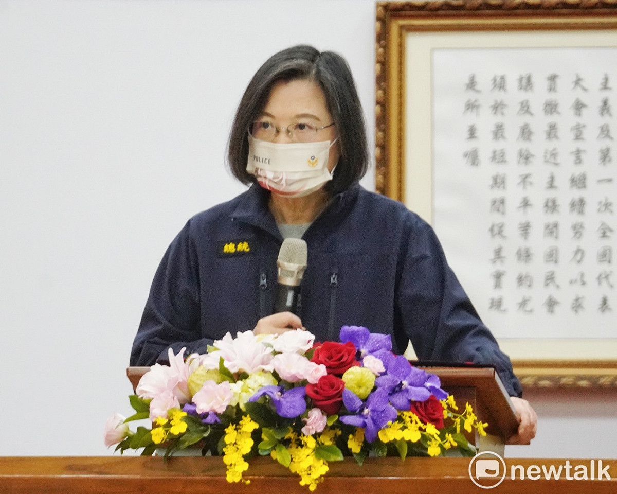 總統蔡英文今（13）天下午出席警政署年終署務會報。 圖：張良一/攝