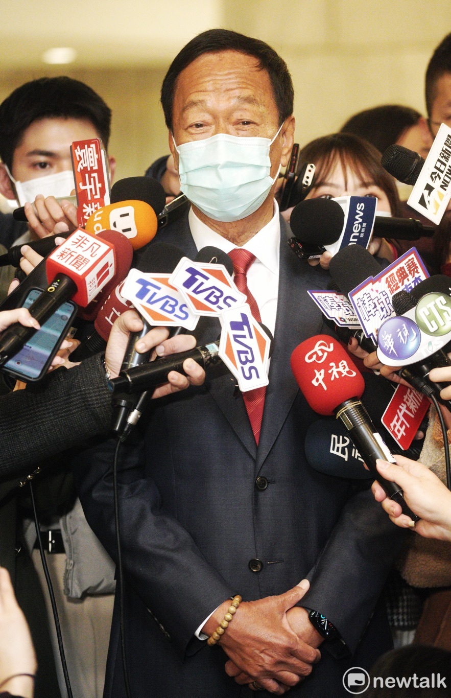 鴻海創辦人郭台銘表示，等國民黨的辦法公布以後才會決定，「相信朱主席會吸取4年前的教訓」。 圖：張良一/攝（資料照）