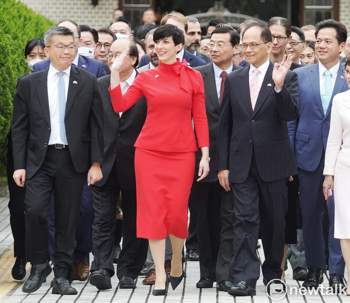 捷克眾議院議長艾達莫娃率領的訪問團上午訪問立法院並發表演說。 圖：張良一/攝