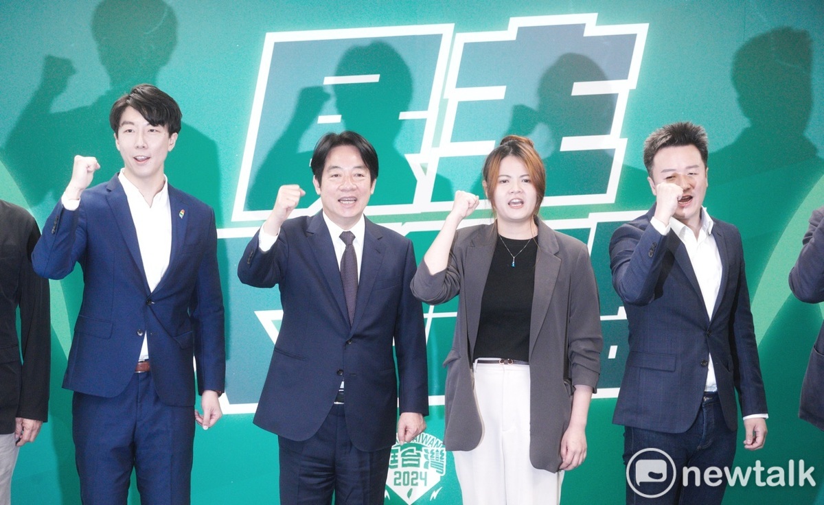 民進黨主席徵召吳崢、李正皓和曾柏瑜到新北市艱困選區參選立委，圖為賴清德在三位人選獲中執會通過後與媒體見面。 圖：張良一/攝