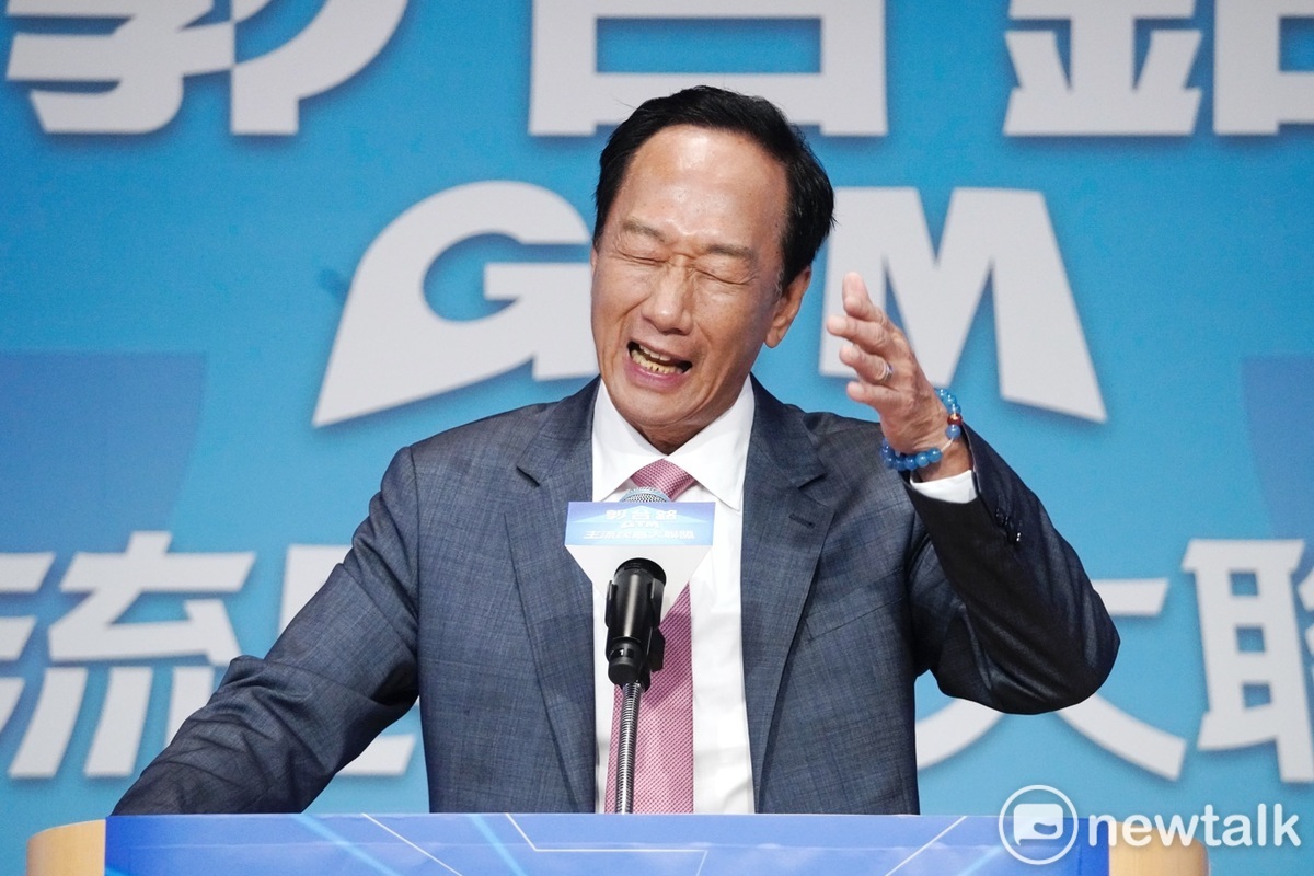 鴻海創辦人郭台銘28日舉行記者會宣布參選2024總統大選。 圖：張良一/攝（資料照）。