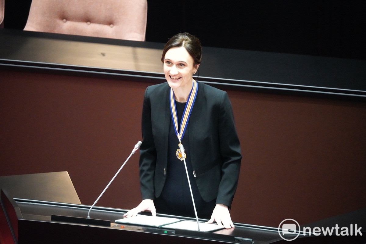 立陶宛國會議長希米利特（Viktorija Čmilytė-Nielsen）上午訪問立法院並發表演講。 圖：張良一/攝