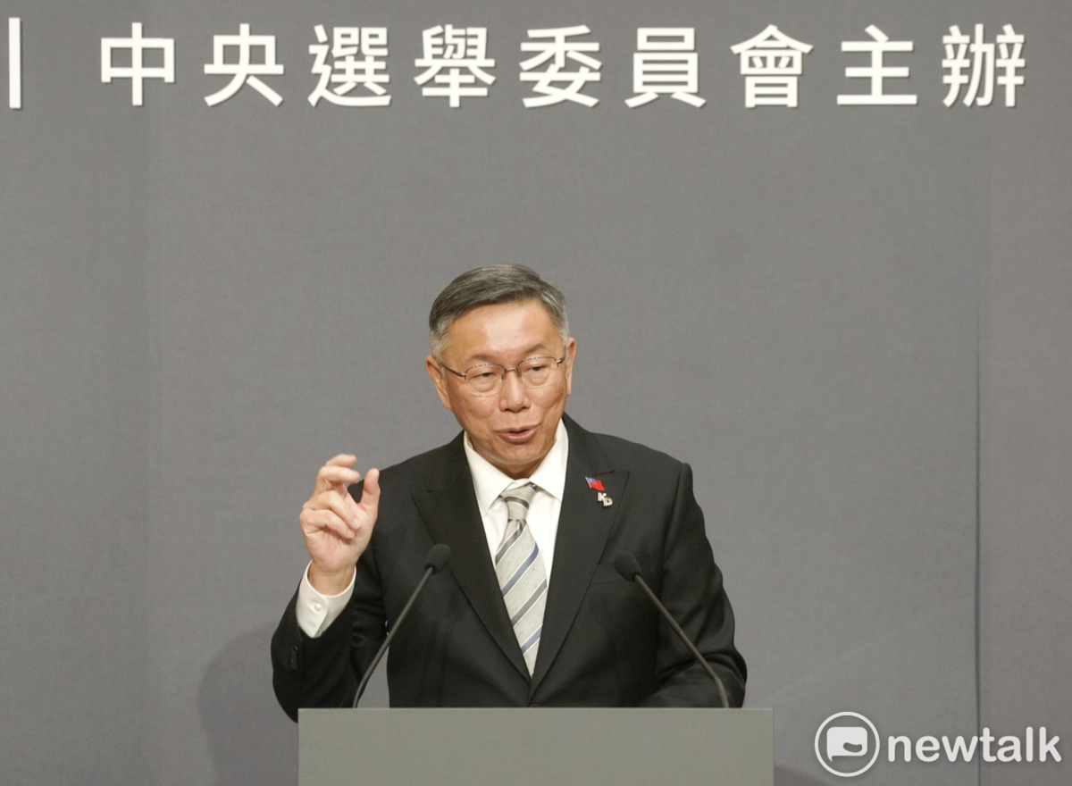 民眾黨總統候選人柯文哲參加總統電視政見發表會。 圖：張良一/攝