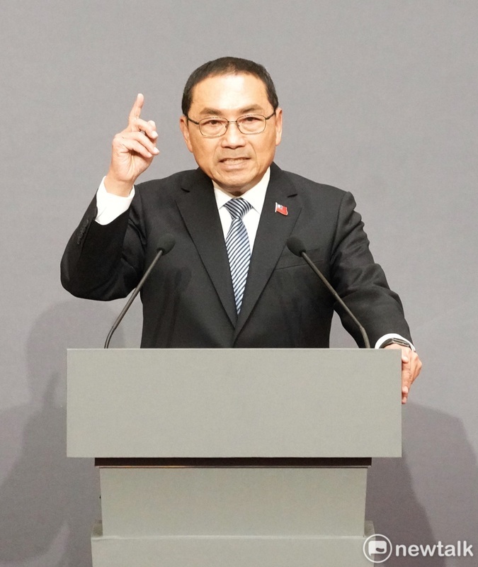 國民黨總統候選人侯友宜參加總統大選電視政見發表會。 圖：張良一/攝（資料照）