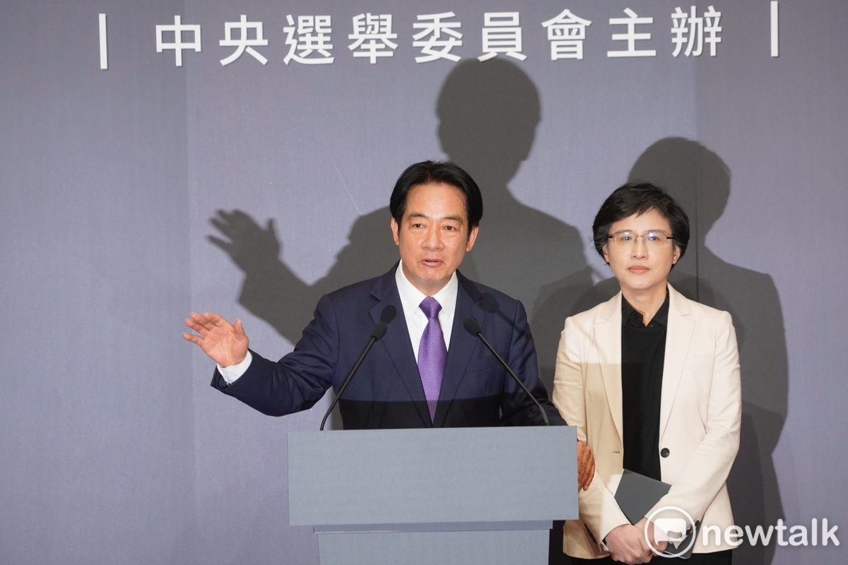 民進黨總統候選人賴清德參加總統大選電視政見發表會。 圖：張良一/攝